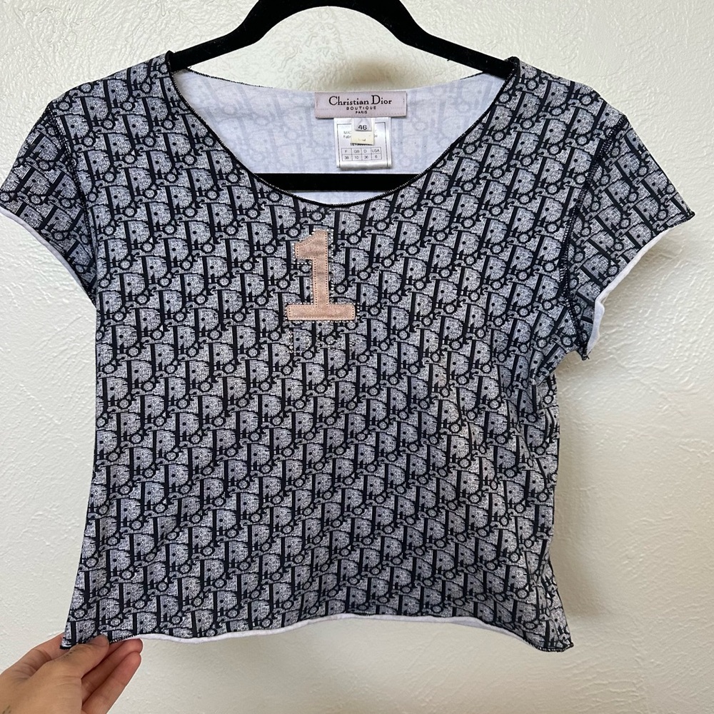 Dior Vintage Monogram Tee Sz Small Cotton Authentic